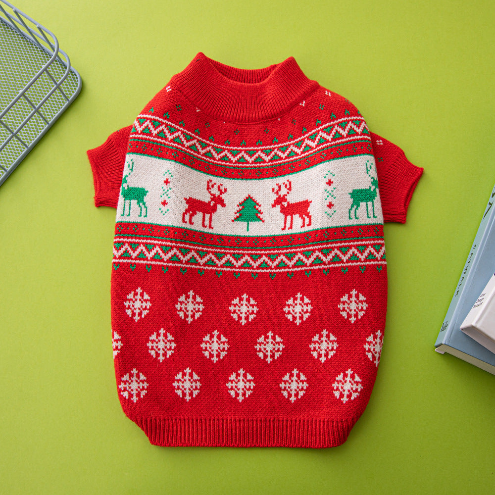 Elk Christmas Tree Dog Sweater
