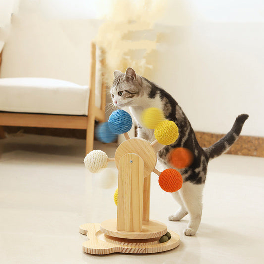 Wood Rotary Scratch Board Sisal Toy - Cocoa Paws Collective