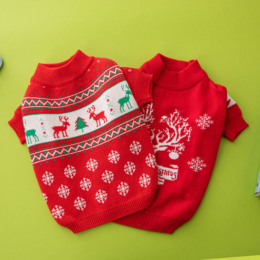 Elk Christmas Tree Dog Sweater