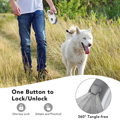 Retractable Reflective Dog Walking Tractor Leash - Cocoa Paws Collective