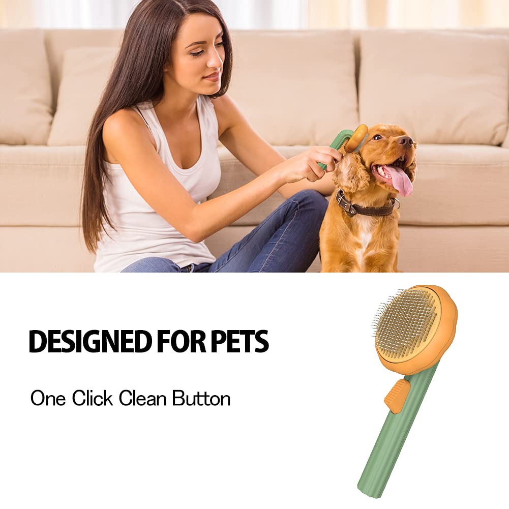 Pet Grooming Self Cleaning Slicker Brush - Cocoa Paws Collective
