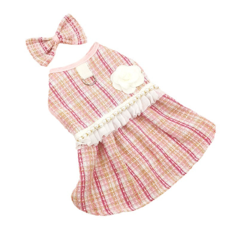 Pet Cute Barbie Skirt Dress With Necklace - Cocoa Paws Collective