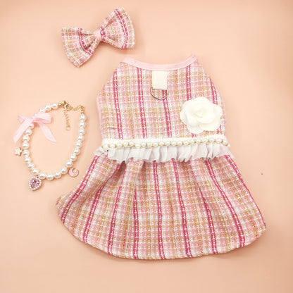 Pet Cute Barbie Skirt Dress With Necklace - Cocoa Paws Collective