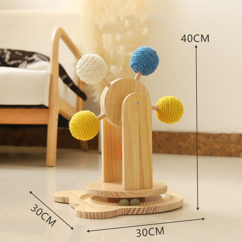 Wood Rotary Scratch Board Sisal Toy - Cocoa Paws Collective