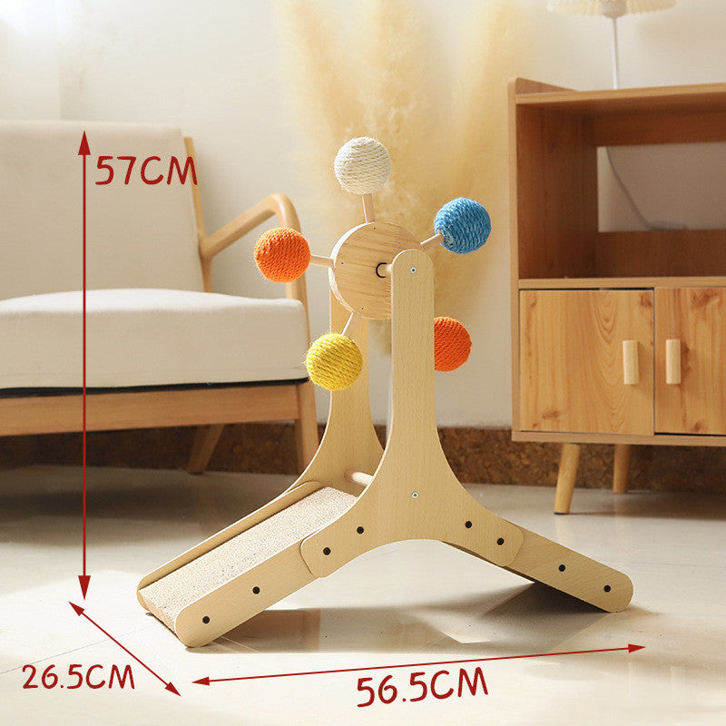 Wood Rotary Scratch Board Sisal Toy - Cocoa Paws Collective