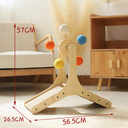 Wood Rotary Scratch Board Sisal Toy - Cocoa Paws Collective