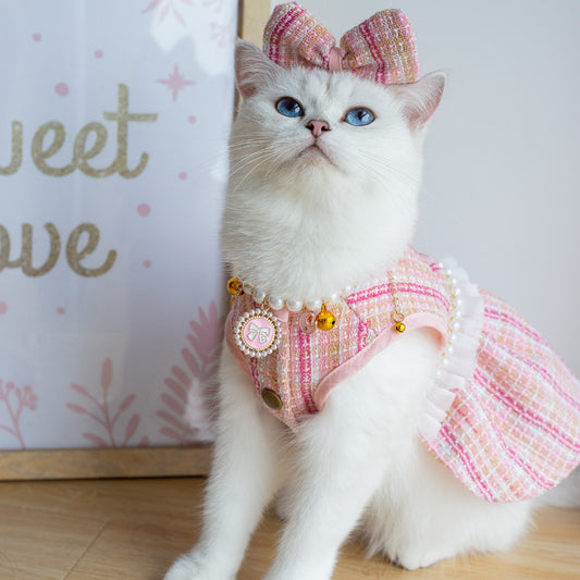 Pet Cute Barbie Skirt Dress With Necklace