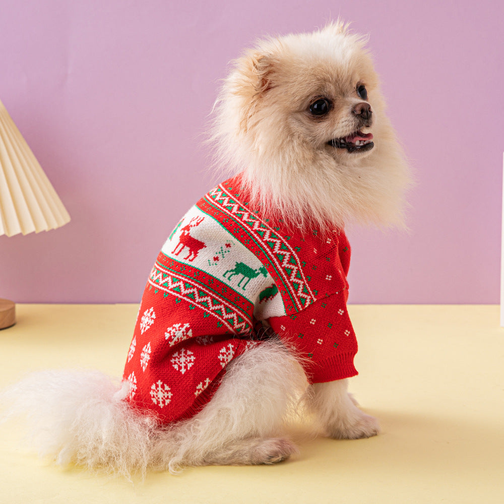 Elk Christmas Tree Dog Sweater