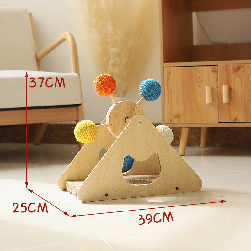 Wood Rotary Scratch Board Sisal Toy - Cocoa Paws Collective
