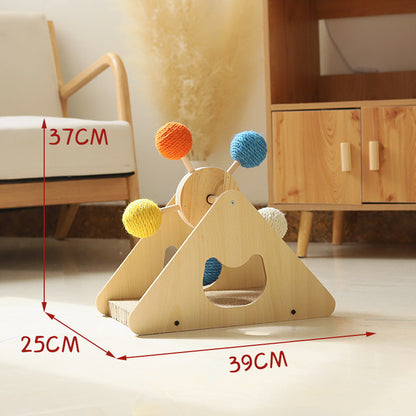 Wood Rotary Scratch Board Sisal Toy - Cocoa Paws Collective