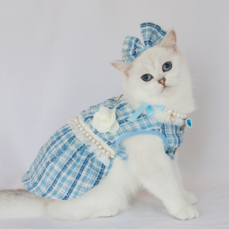 Pet Cute Barbie Skirt Dress With Necklace - Cocoa Paws Collective